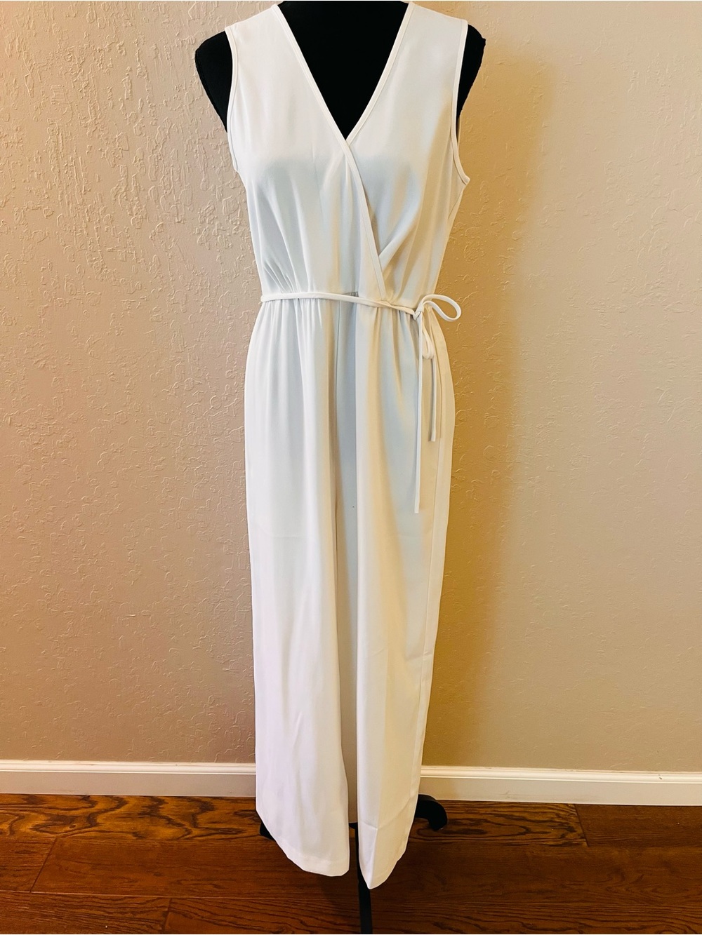 Madewell White Sleeveless Wrap Maxi Dress with Self-Tie